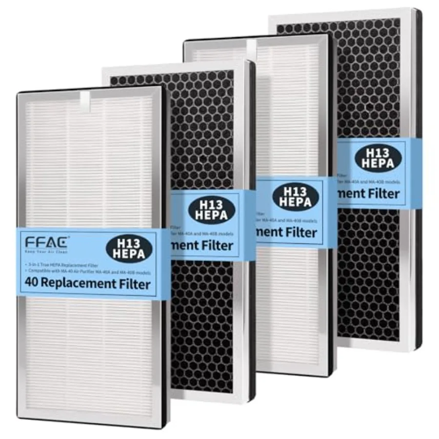 4 Pack MA-40 Replacement Filter Compatible with MA-40 Air Purifiers, 3-in-1 High-Efficiency Filtration System for MA40W MA40B,
4 Pack MA-40 Replacement Filter Compatible with MA-40 Air Purifiers, 3-in-1 High-Efficiency Filtration System for MA40W MA40B,