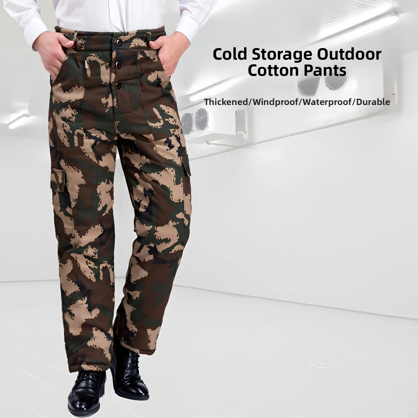 Thiened Camouflage Work orms Loose Fit Men's Winter Thermal Cold Storage Overalls High Waist Cotton Pants for Work
Thiened Camouflage Work orms Loose Fit Men's Winter Thermal Cold Storage Overalls High Waist Cotton Pants for Work