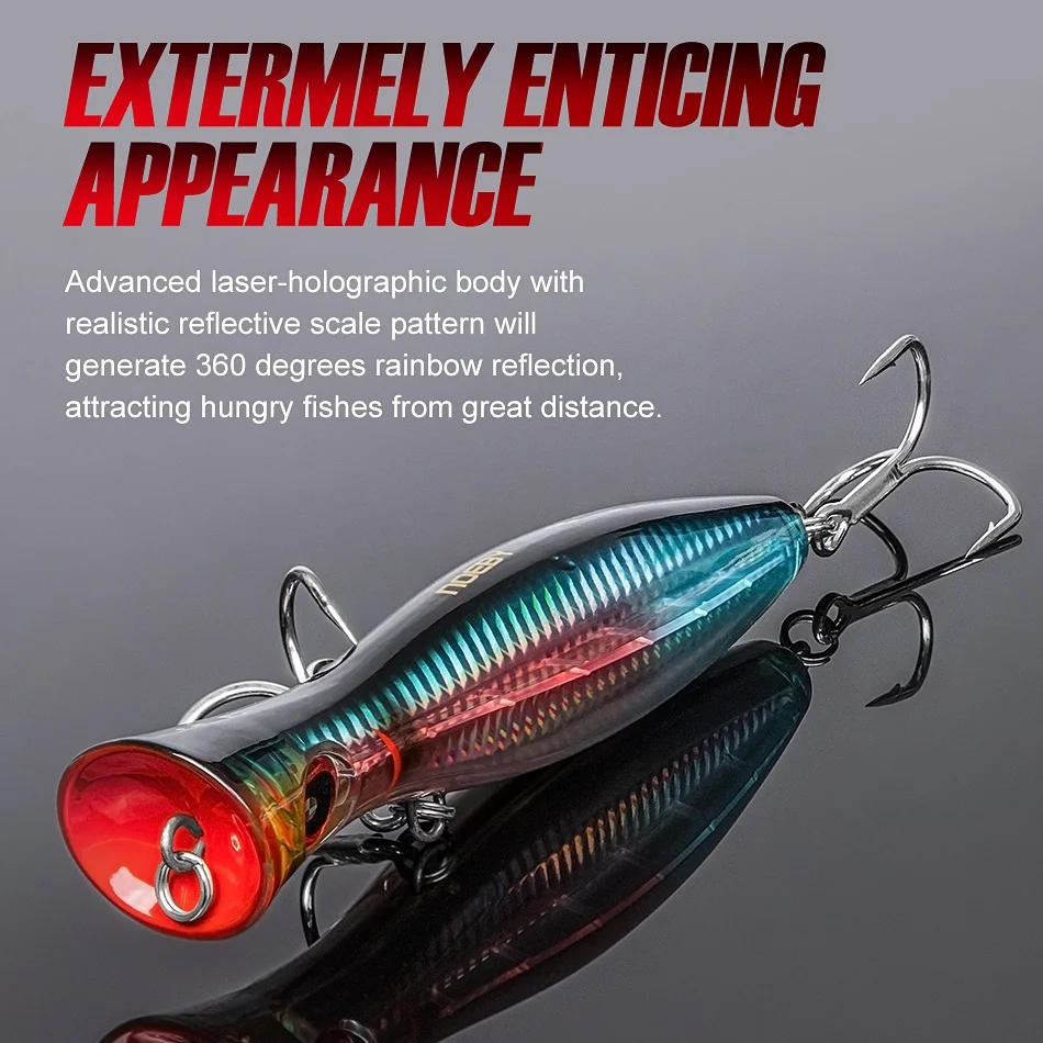 NOEBY 3PCS 16cm 78g Popper Lure Topwater Fishing Lure with Loud Splash and Bubble Trail, Heavy Surface Popper for Bass, Pike
NOEBY 3PCS 16cm 78g Popper Lure Topwater Fishing Lure with Loud Splash and Bubble Trail, Heavy Surface Popper for Bass, Pike