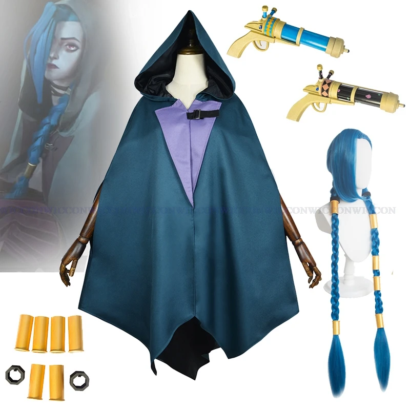 LOL Arcane S2 Jinx Powder Косплей Накидка с капюшоном Костюмы Парик Оружие Опора Плащ Jinx League Of Legends Аниме Игра Хэллоуин Вечеринка
LOL Arcane S2 Jinx Powder Косплей Накидка с капюшоном Костюмы Парик Оружие Опора Плащ Jinx League Of Legends Аниме Игра Хэллоуин Вечеринка
