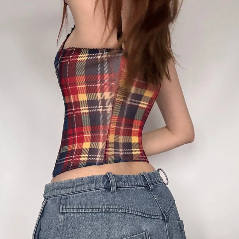 Sweet Dopamine Plaid Camisole Vest For Girls Wearing Instagram Style Lace On The Outside, Top And Base Shirt
Sweet Dopamine Plaid Camisole Vest For Girls Wearing Instagram Style Lace On The Outside, Top And Base Shirt