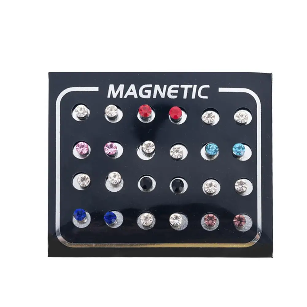 12Pairs/Set Men Rhinestone Inlaid Magnetic Stud Earrings Non-Piercing Magnet Women Earrings 3/4/5/6/7mm
12Pairs/Set Men Rhinestone Inlaid Magnetic Stud Earrings Non-Piercing Magnet Women Earrings 3/4/5/6/7mm