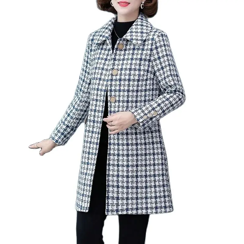 Spring Autumn Lattice Women's Trench Coat Mid Length Lapel Single Breasted Ladies Jacket 2022 New Elegant Female Outerwear
Spring Autumn Lattice Women's Trench Coat Mid Length Lapel Single Breasted Ladies Jacket 2022 New Elegant Female Outerwear