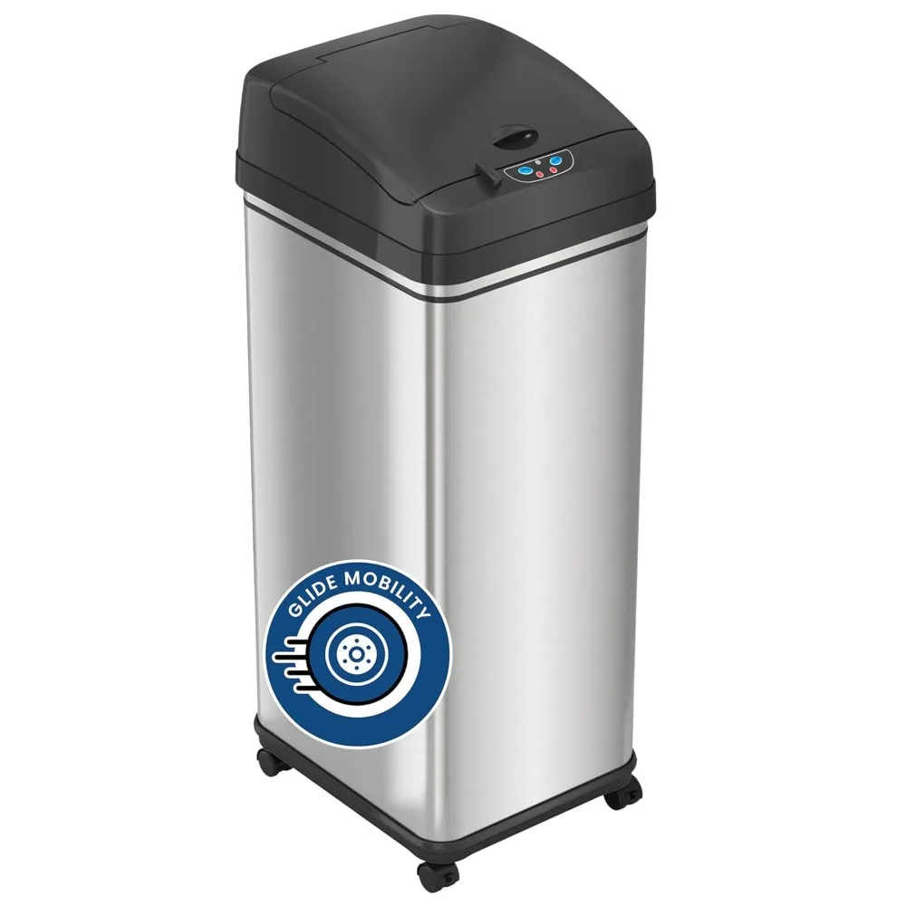 Rolling 13 Gallon Sensor Kitchen Trash Can with Lid and Wheels, Odor Filter, Stainless Steel, Automatic Kitchen Trashcan Garbag
Rolling 13 Gallon Sensor Kitchen Trash Can with Lid and Wheels, Odor Filter, Stainless Steel, Automatic Kitchen Trashcan Garbag