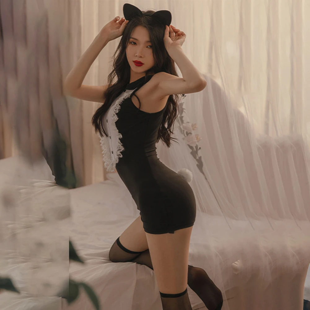 Women Sexy Lace Wrap Hip Bodycon Dress Nightwear Lapel Sleeveless Nightdress Sleepwear Cosplay Costumes Night Club Party Wear
Women Sexy Lace Wrap Hip Bodycon Dress Nightwear Lapel Sleeveless Nightdress Sleepwear Cosplay Costumes Night Club Party Wear