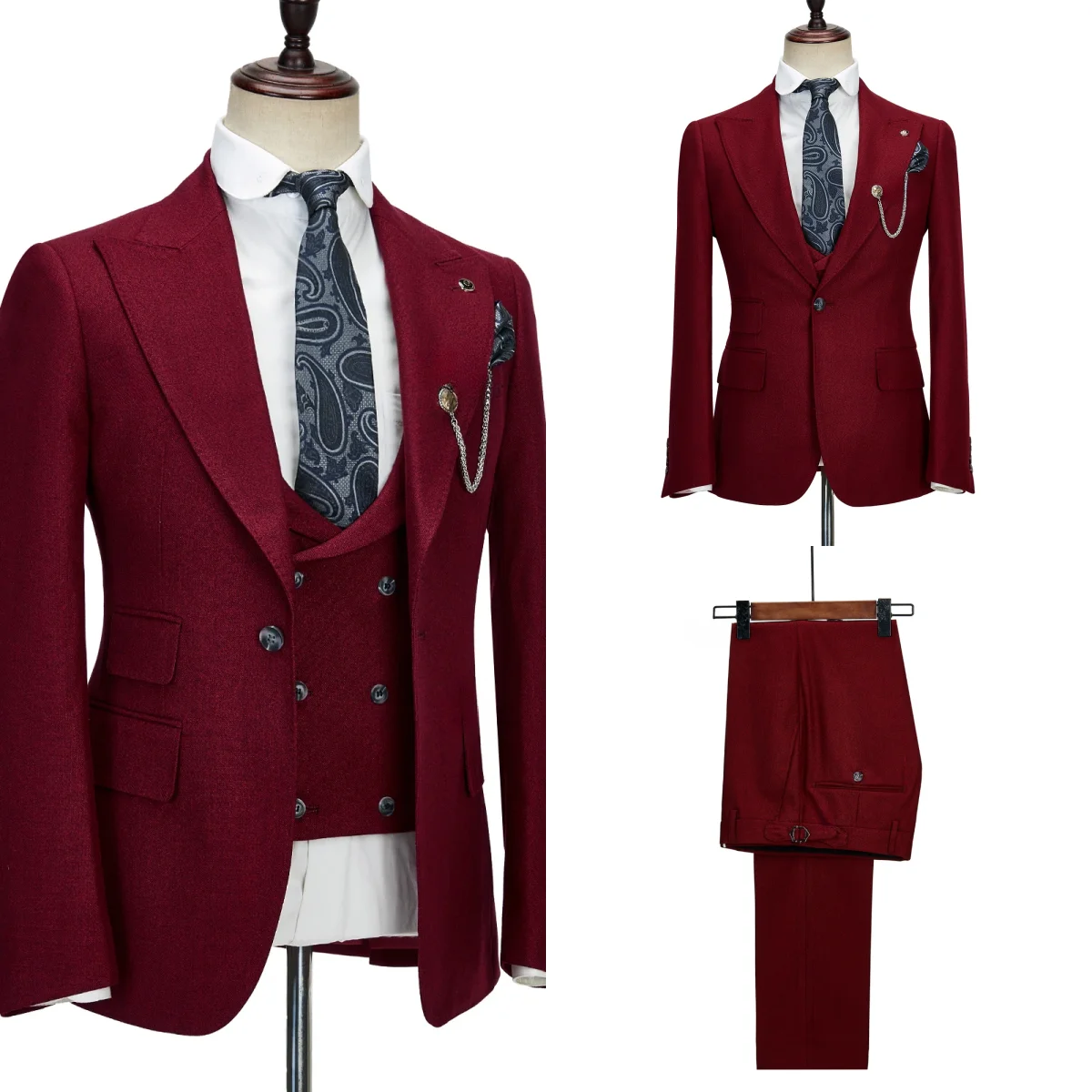 Modern 3 Pieces Men Suits One Piece Peaked Lapel Pant Sets Business Office Work Groom Wedding Tuxedos Customized Outfits
Modern 3 Pieces Men Suits One Piece Peaked Lapel Pant Sets Business Office Work Groom Wedding Tuxedos Customized Outfits