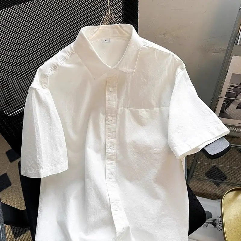 Summer Thin Short-sleeved Shirt for Men Casual and Versatile Solid Color Trendy Brand Trendy Japanese Teenagers
Summer Thin Short-sleeved Shirt for Men Casual and Versatile Solid Color Trendy Brand Trendy Japanese Teenagers