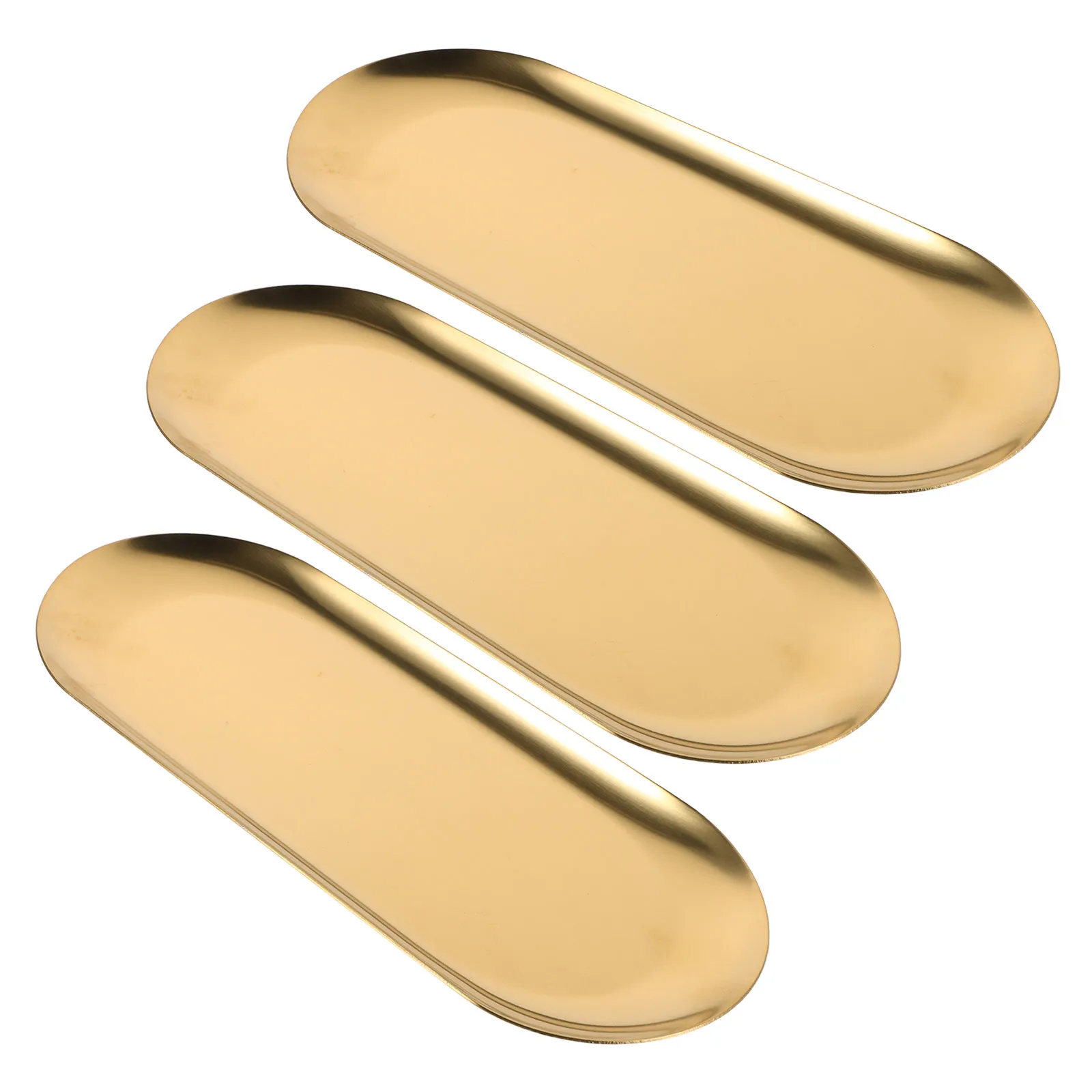 3 Pcs Stainless Steel Trays Golden Restaurant Hotel Storage Decorative Serving Platter Fruit Snack Remote Earring
3 Pcs Stainless Steel Trays Golden Restaurant Hotel Storage Decorative Serving Platter Fruit Snack Remote Earring