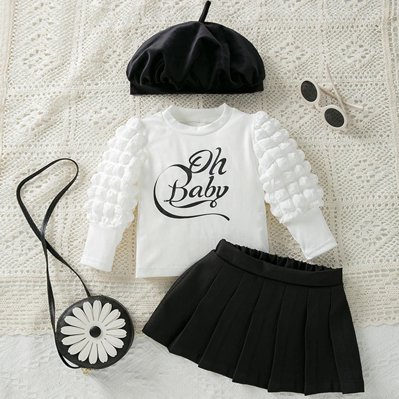 3Piece Sets Spring Autumn Clothings Newborn Girls Clothes Korean Fashion Letter Cute Long Sleeve Tops+Skirt+Hat Baby Items BC304
3Piece Sets Spring Autumn Clothings Newborn Girls Clothes Korean Fashion Letter Cute Long Sleeve Tops+Skirt+Hat Baby Items BC304