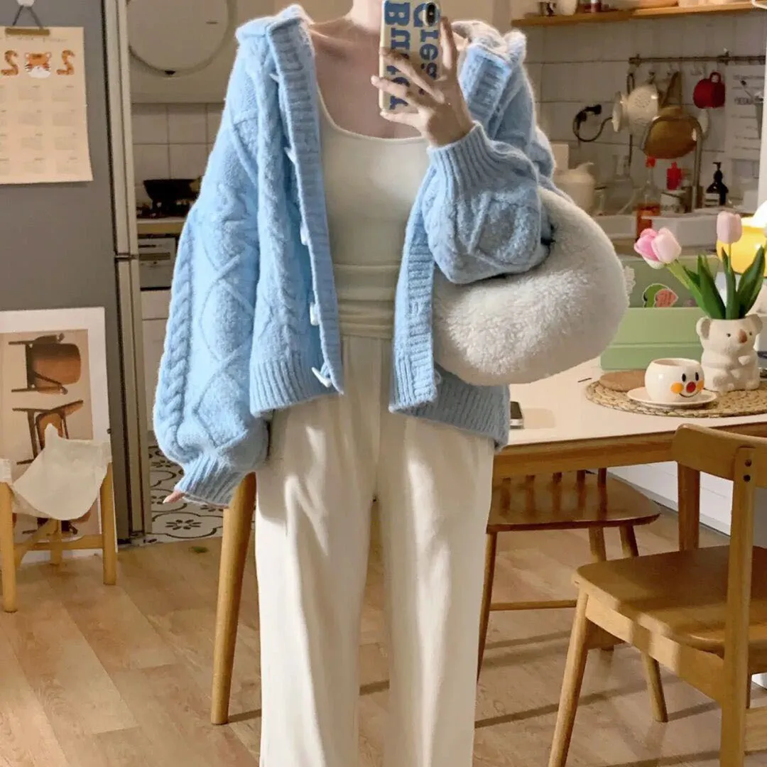 Women 2023 Autumn Fashion Two Piece Sets Female Short Sweater Cardigan Hooded Coats and Loose Wide-leg Pants Ladies Suits R413
Women 2023 Autumn Fashion Two Piece Sets Female Short Sweater Cardigan Hooded Coats and Loose Wide-leg Pants Ladies Suits R413