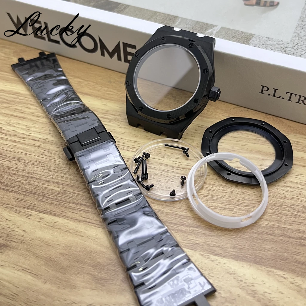 41mm PVD Black Octagonal NH35 Watch Case For Royal Oak Sapphire Glass Fit 31.8mm Dial NH34/NH35/NH36/4R36 Movement Accessory
41mm PVD Black Octagonal NH35 Watch Case For Royal Oak Sapphire Glass Fit 31.8mm Dial NH34/NH35/NH36/4R36 Movement Accessory