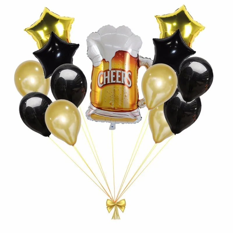 13pcs Large Beer Mug And 18inch Star Foil Balloons Black And Gold Globos Birthday Party Decorations Adult Wedding Decor Supplies
13pcs Large Beer Mug And 18inch Star Foil Balloons Black And Gold Globos Birthday Party Decorations Adult Wedding Decor Supplies
