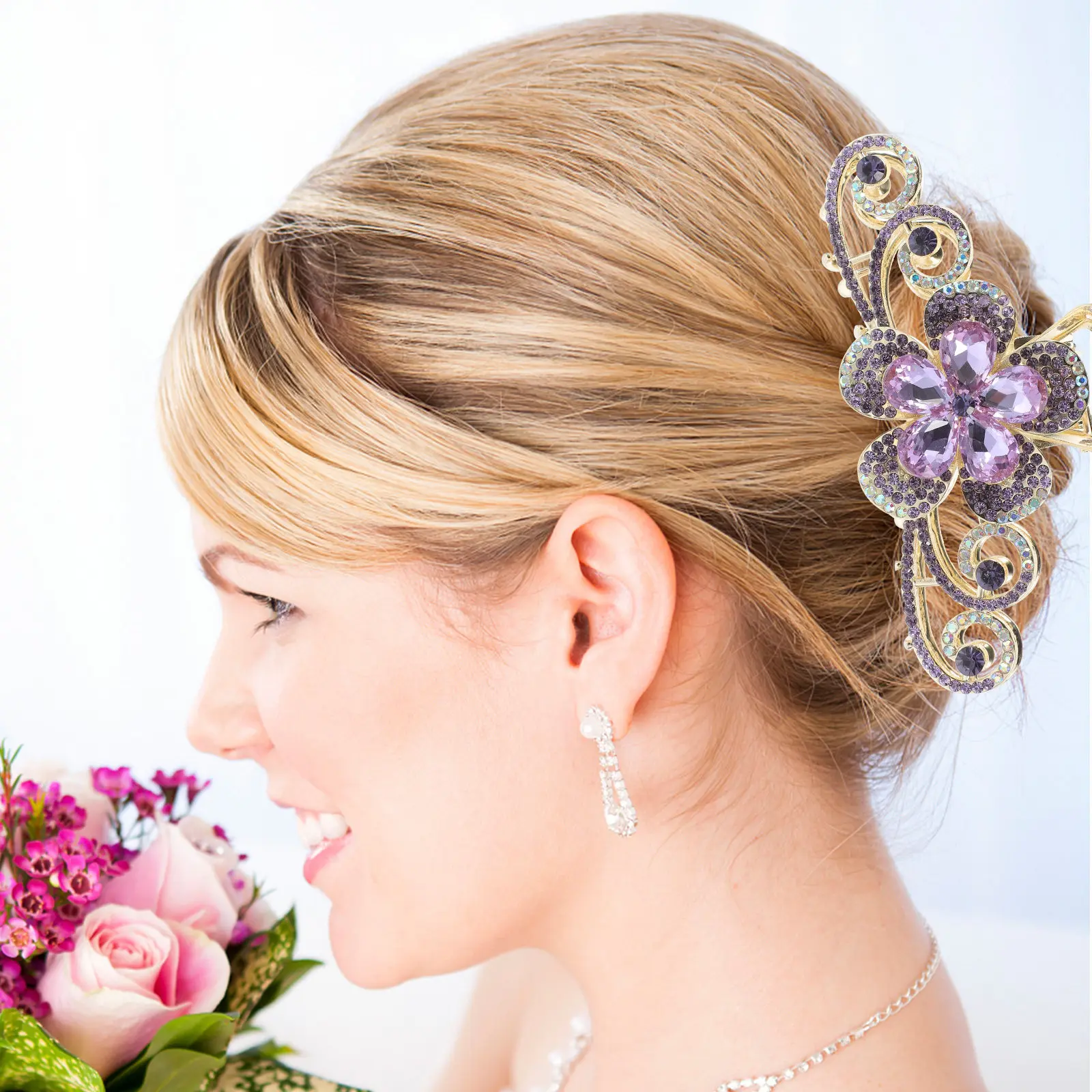Large Hair Jaw Clip Decorative Rhinestone Claw Clip Hair Accessories Strong Grip Multi-Style Use for Women Cute Jaw Clips
Large Hair Jaw Clip Decorative Rhinestone Claw Clip Hair Accessories Strong Grip Multi-Style Use for Women Cute Jaw Clips