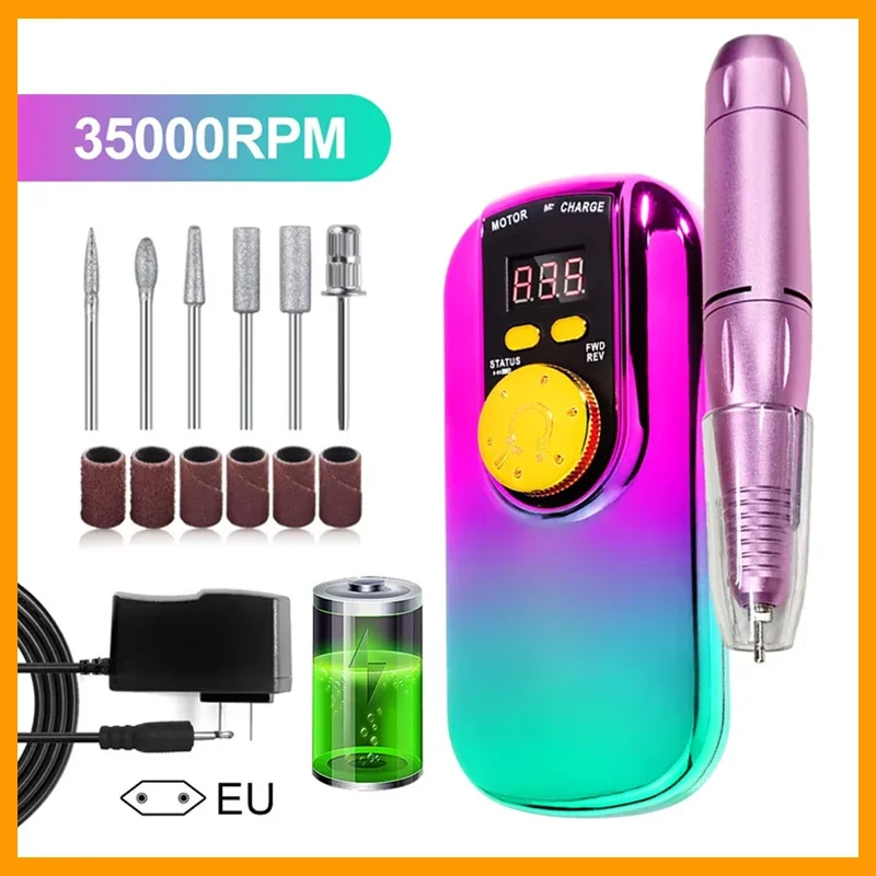35000RPM Portable Electric Nail Drill Machine With LCD Display Rechargeable for Acrylic Gel Professional Manicure Tools
35000RPM Portable Electric Nail Drill Machine With LCD Display Rechargeable for Acrylic Gel Professional Manicure Tools
