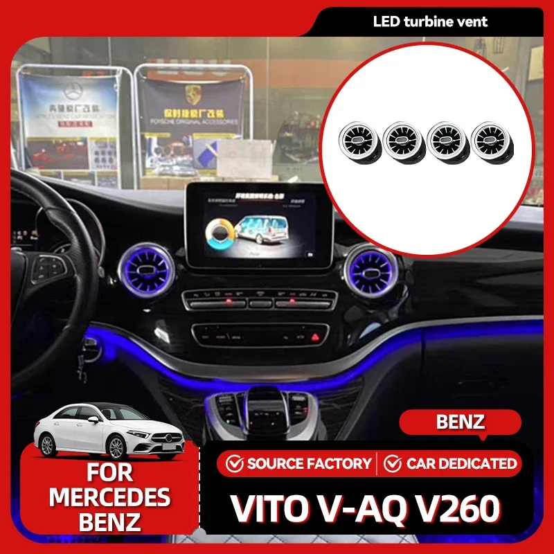 Hot Styling Mouldings 64/256 color LED turbine vent nozzle for Mercedes-Benz Vito V-Class V260 w447 turbine vent ambient light
Hot Styling Mouldings 64/256 color LED turbine vent nozzle for Mercedes-Benz Vito V-Class V260 w447 turbine vent ambient light