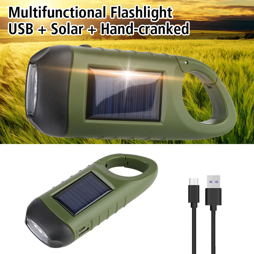 Hand Crank Dynamo Flashlight Portable Solar Powered LED Flashlight USB Charging Survival Gear for Outdoor Camping Hiking
Hand Crank Dynamo Flashlight Portable Solar Powered LED Flashlight USB Charging Survival Gear for Outdoor Camping Hiking