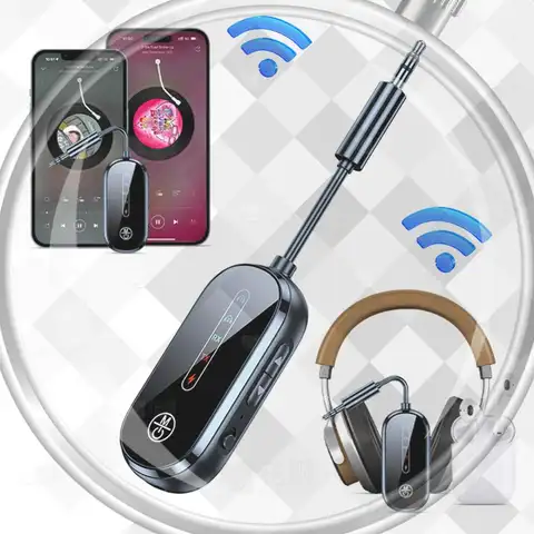 New 3.5mm Bluetooth-Compatible 5.4 Airplane Adapter for 2 AirPods Or Headphones Wireless Audio Transmitter Wireless BT Receiver