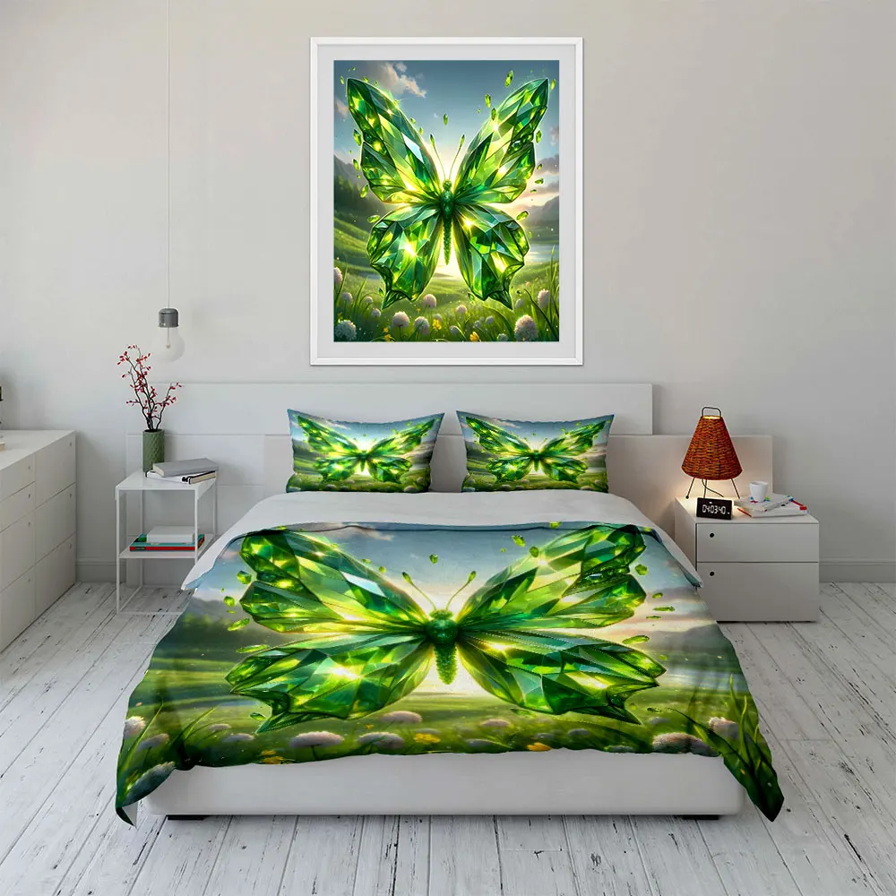 Green Crystal Butterfly Decor Set Multiple sizes kid's and adults' bedroom Exquisite 3PC bedding set, gift
Green Crystal Butterfly Decor Set Multiple sizes kid's and adults' bedroom Exquisite 3PC bedding set, gift