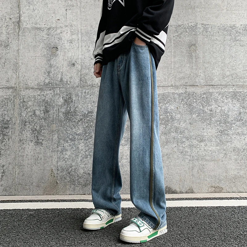 Waed American Retro Loose Leg Men's Jeans Spring Autumn Straight Casual Trousers Trendy Youth Wear Long Pants Denim
Waed American Retro Loose Leg Men's Jeans Spring Autumn Straight Casual Trousers Trendy Youth Wear Long Pants Denim