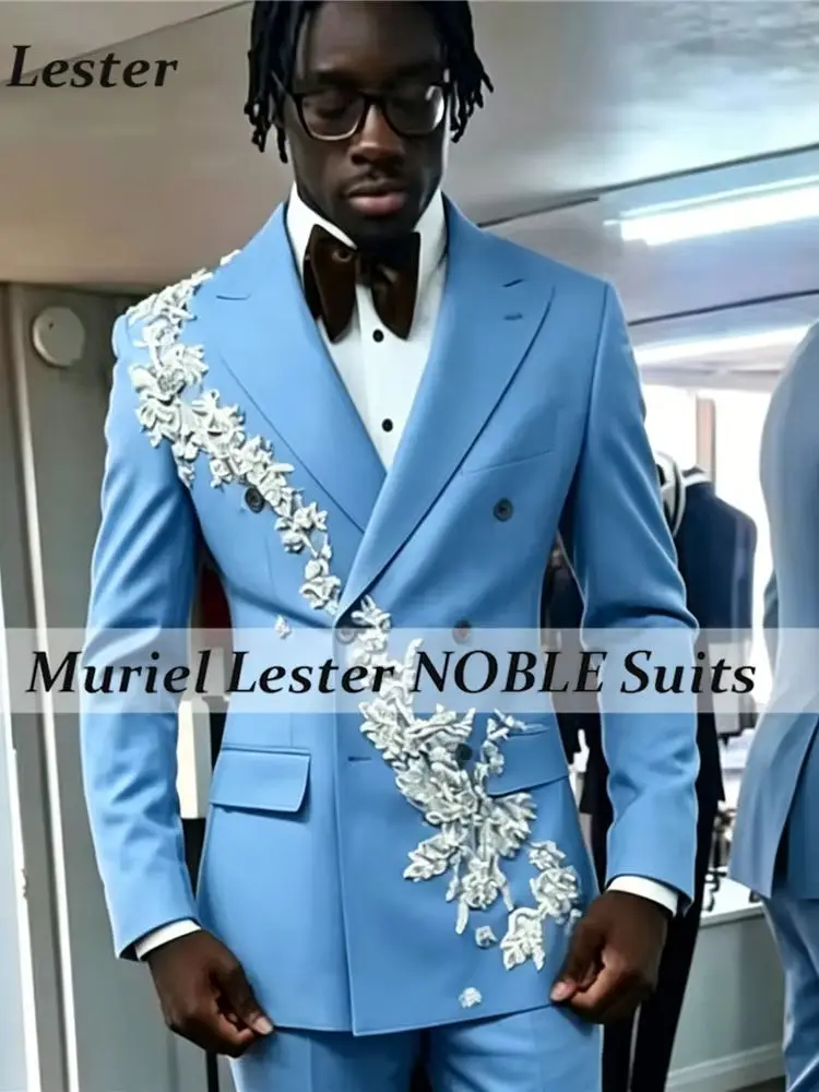 Luxury Men's Suit 2 Pieces Set Beaded Appliques Wedding Groom Formal Evening Prom Party Suit For Men Customized costumes homme
Luxury Men's Suit 2 Pieces Set Beaded Appliques Wedding Groom Formal Evening Prom Party Suit For Men Customized costumes homme