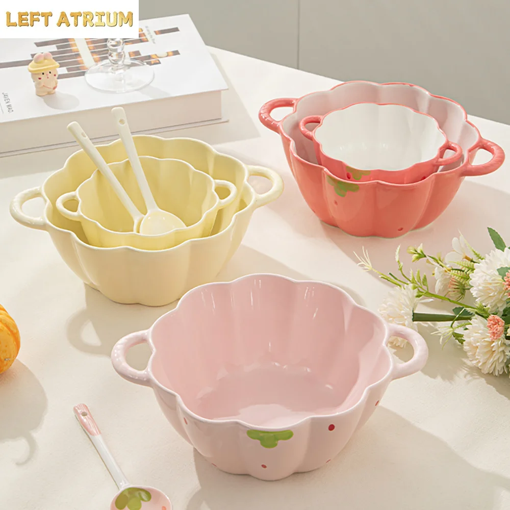 Fruit Ceramic Plates Baking Dish Cream Style Large Double-Handle Soup Bowl Plate Home Use Large Capacity Practical Tableware
Fruit Ceramic Plates Baking Dish Cream Style Large Double-Handle Soup Bowl Plate Home Use Large Capacity Practical Tableware