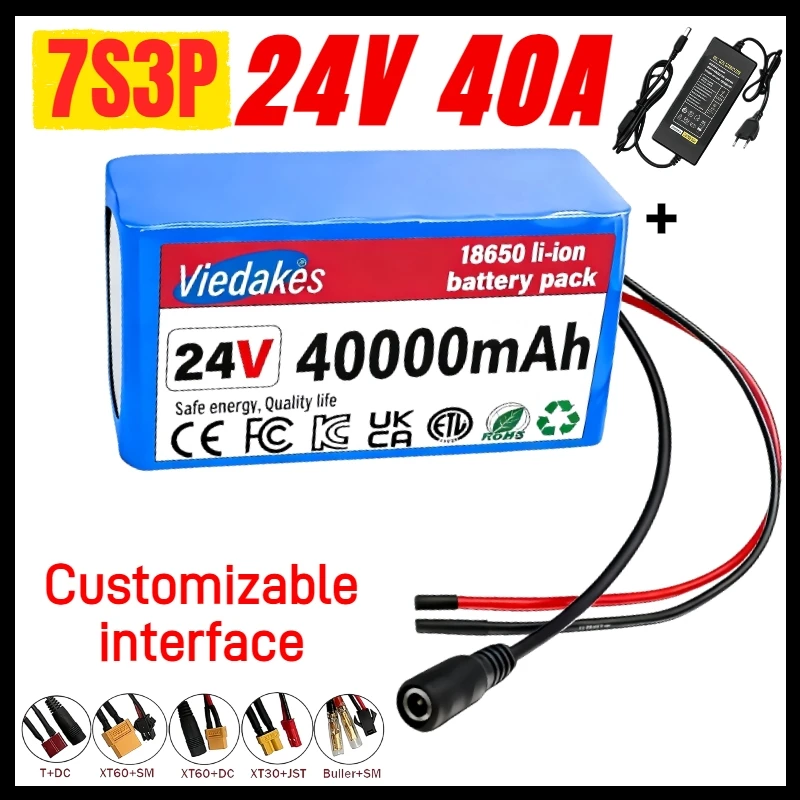 long lasting18650 100Ah 7s3p 24V lithium Battery Pack Li-ion For camping Scooter E-bike Solar Energy Storage Power Supply
long lasting18650 100Ah 7s3p 24V lithium Battery Pack Li-ion For camping Scooter E-bike Solar Energy Storage Power Supply