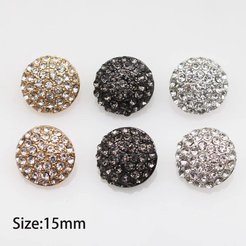 New 10Pcs 15mm Round Crystal Metal Decorative Button Diy Fashion Clothing Rhinestone Sewing Accessories
New 10Pcs 15mm Round Crystal Metal Decorative Button Diy Fashion Clothing Rhinestone Sewing Accessories
