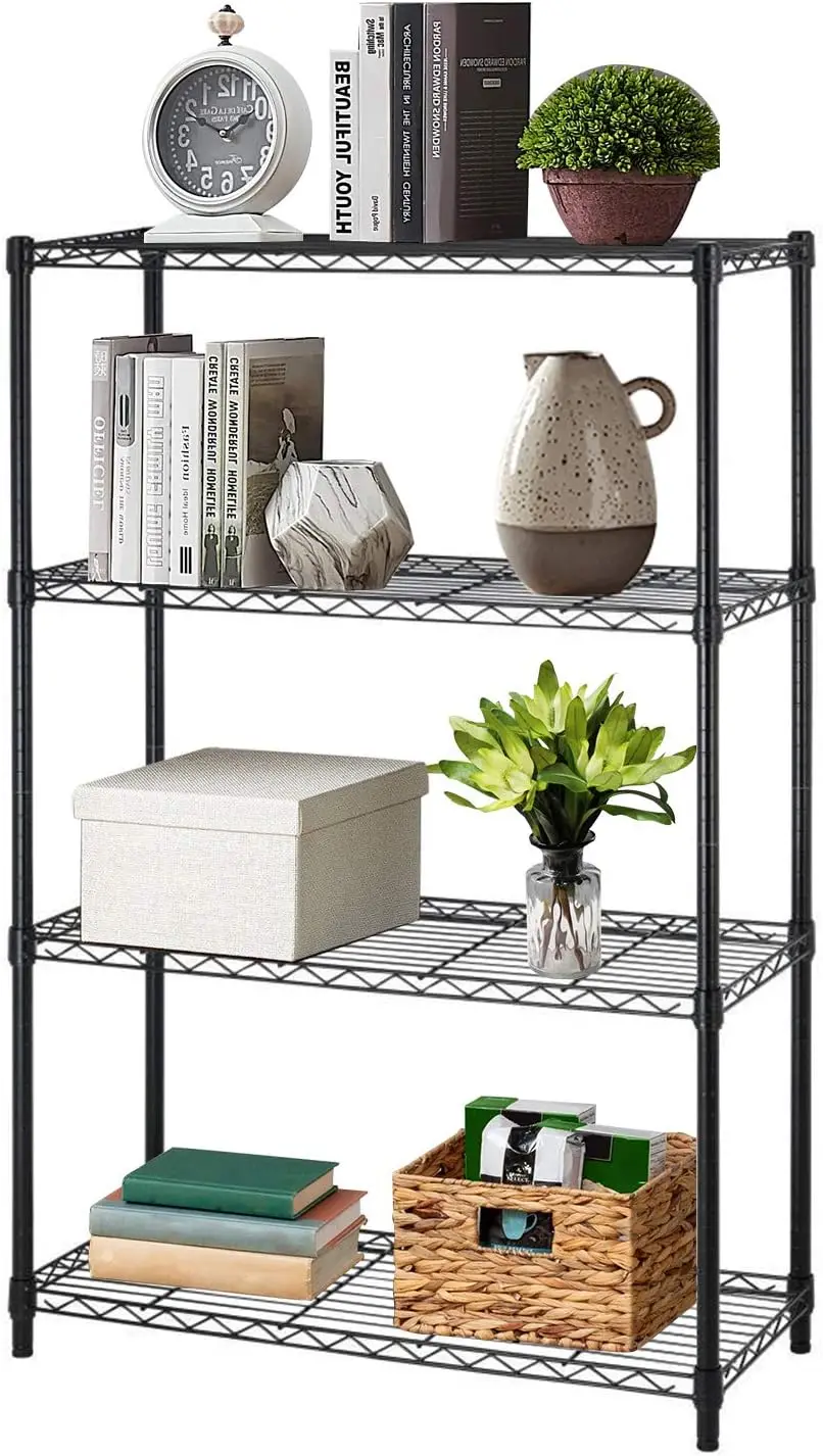 36"L x 14"W x 54"H Commercial Wire Shelving Unit, 4-Tier Adjustable Heavy Duty Steel Shelf for Garage, Pantry, Kitchen, Black
36"L x 14"W x 54"H Commercial Wire Shelving Unit, 4-Tier Adjustable Heavy Duty Steel Shelf for Garage, Pantry, Kitchen, Black