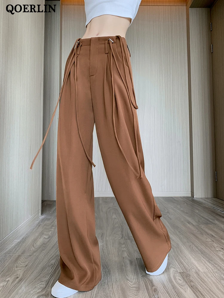QOERLIN Suit Pants Women Spring Office Lady Grey Wide Leg Trousers Solid High Waist Pleated Strap Pants Elegant Woman Clothing
QOERLIN Suit Pants Women Spring Office Lady Grey Wide Leg Trousers Solid High Waist Pleated Strap Pants Elegant Woman Clothing