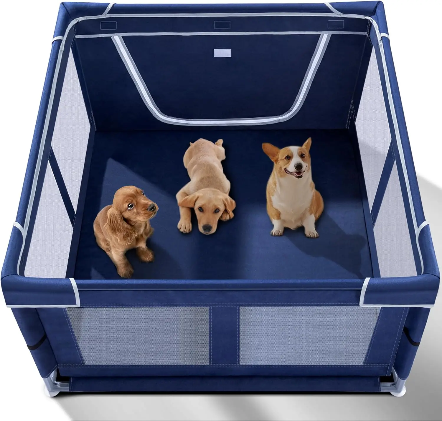 Indoor Dog Playpen 42x42x25 Inch with Gate, Oxford Fabric Pet Exercise Pen for Puppy, Anti-Tipping Enclosure
Indoor Dog Playpen 42x42x25 Inch with Gate, Oxford Fabric Pet Exercise Pen for Puppy, Anti-Tipping Enclosure