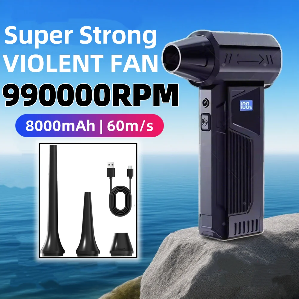 M4 Turbo Jet Blower 990000RPM Powerful Air Blower Brushless Motor Turbo Fan Wind Speed 60m/s 8000mAh Souffleur Air Puissant Tool
M4 Turbo Jet Blower 990000RPM Powerful Air Blower Brushless Motor Turbo Fan Wind Speed 60m/s 8000mAh Souffleur Air Puissant Tool