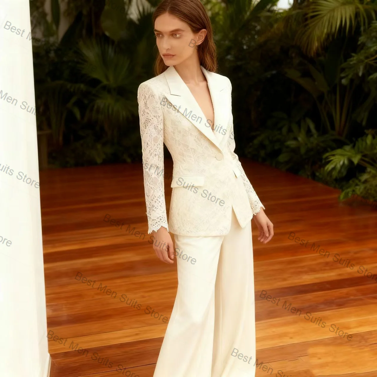 Lace White Women Suit Set 2 Pcs Blazer+Flare Pants Trousers Cotton Formal Office Jacket Customized Wedding Tuxedo Guest Coat
Lace White Women Suit Set 2 Pcs Blazer+Flare Pants Trousers Cotton Formal Office Jacket Customized Wedding Tuxedo Guest Coat