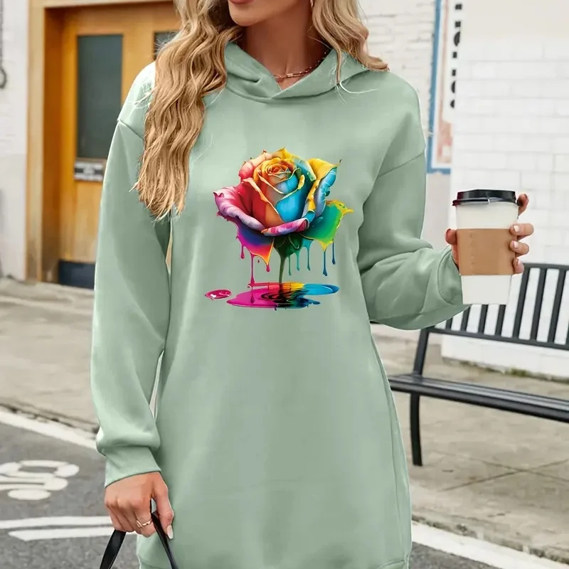 2025 women's floral pattern hoodie dress - beige, featuring pink and blue floral prints, with a flowing long skirt.
2025 women's floral pattern hoodie dress - beige, featuring pink and blue floral prints, with a flowing long skirt.