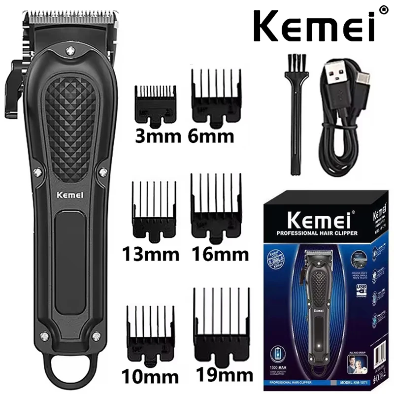 Kemei KM-1071 Electric Hair Clipper UBS Rechargeable Cordless Beard Trimmer Men Powerful Electric Hair Clipper Trimming Tool
Kemei KM-1071 Electric Hair Clipper UBS Rechargeable Cordless Beard Trimmer Men Powerful Electric Hair Clipper Trimming Tool