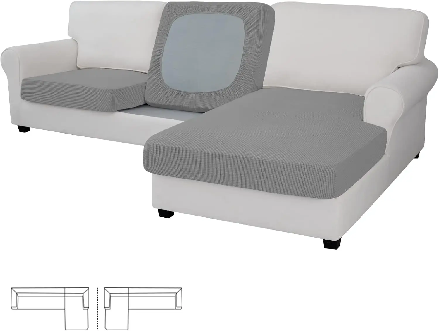 Stretch 3 Pieces Couch Cushion Covers for Sectional Sofa Left/Right L Shape Chaise Lounge Sofa Seat slipcover Anti-Slip Sofa
Stretch 3 Pieces Couch Cushion Covers for Sectional Sofa Left/Right L Shape Chaise Lounge Sofa Seat slipcover Anti-Slip Sofa