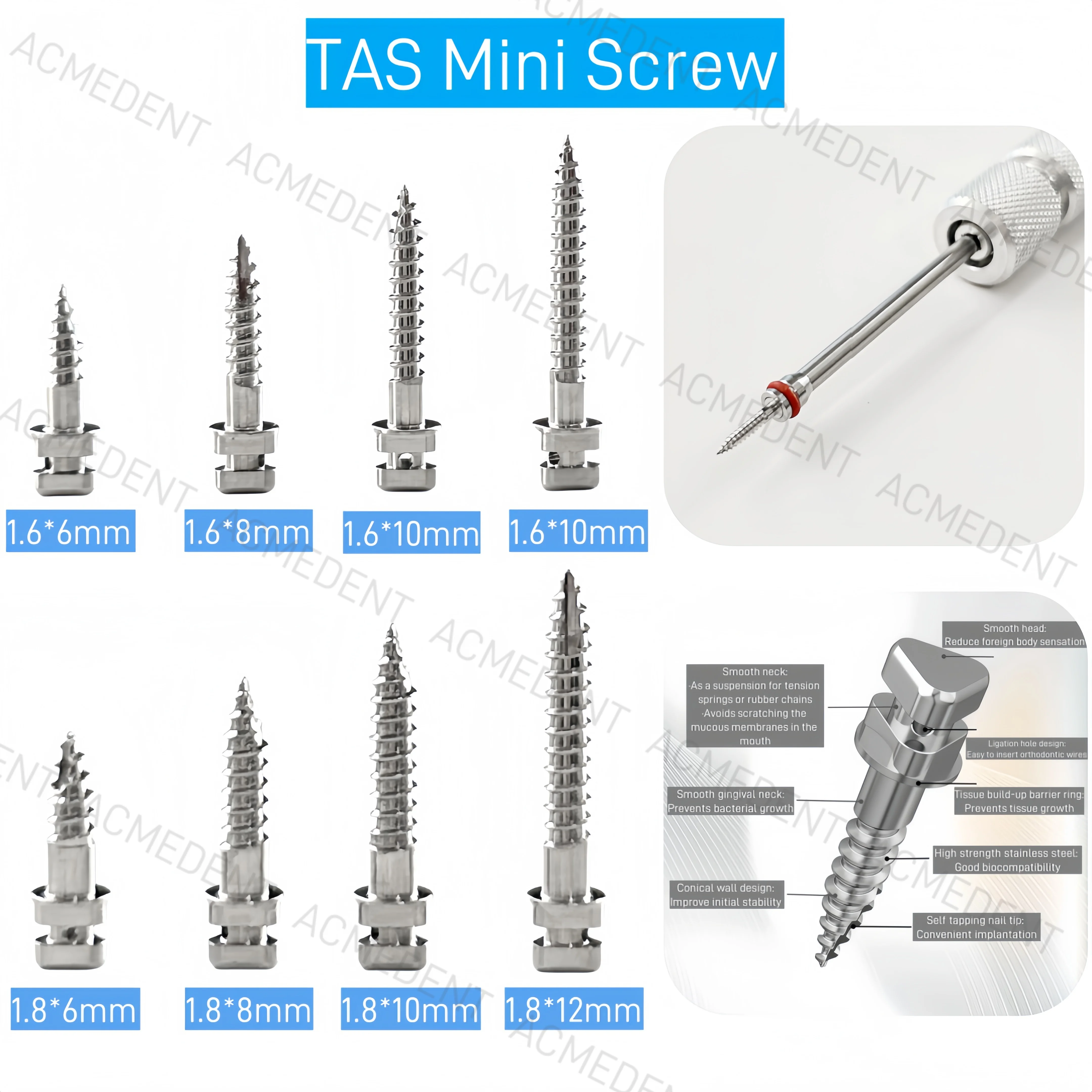 10pcs Dental Triangle Cap TAS Mini Screw Orthodontic Micro Anchorage Screws 316LVM Implants New Type Similar Ormco VectorTAS
10pcs Dental Triangle Cap TAS Mini Screw Orthodontic Micro Anchorage Screws 316LVM Implants New Type Similar Ormco VectorTAS