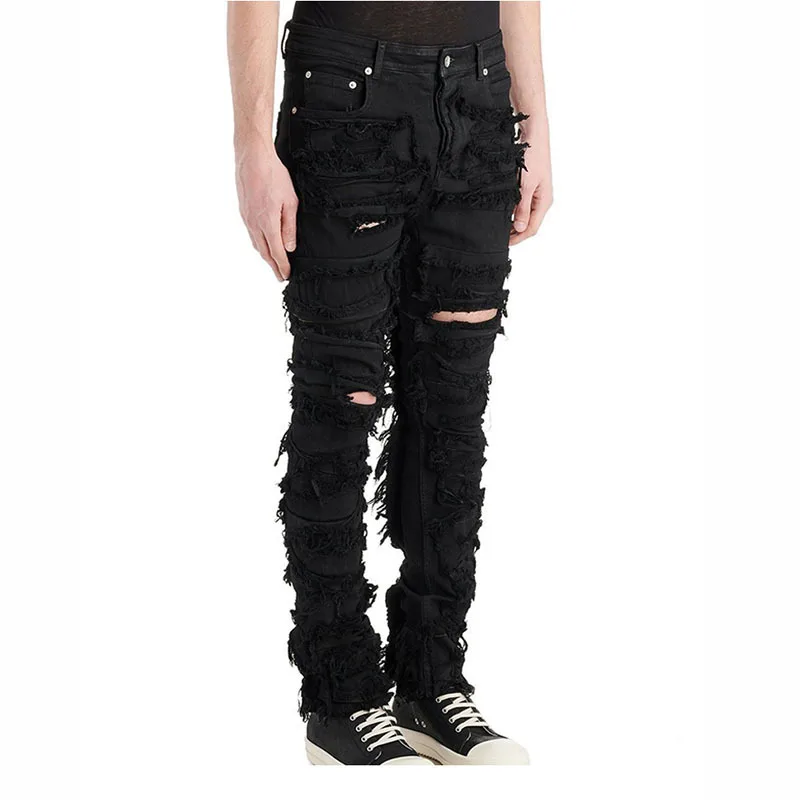 Rick RO Dark Style Rustic Wax-Coated Denim Pants Disrupting High Street Patchwork Knife-Cut Stretch Pants
Rick RO Dark Style Rustic Wax-Coated Denim Pants Disrupting High Street Patchwork Knife-Cut Stretch Pants