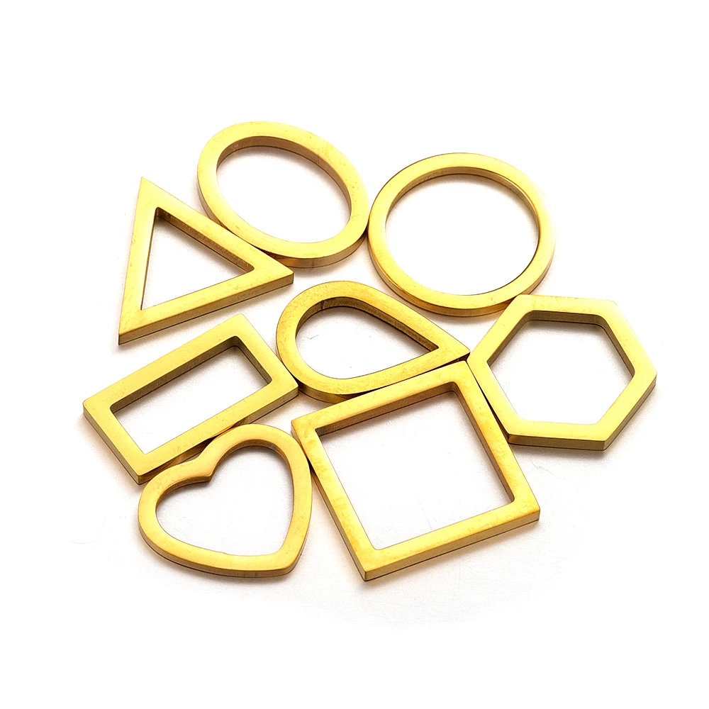 5pcs Stainless Steel Hollow Geometric Round Triangle Water Drop Frame Connector Pendant for DIY Earrings Jewelry Making Supplies
5pcs Stainless Steel Hollow Geometric Round Triangle Water Drop Frame Connector Pendant for DIY Earrings Jewelry Making Supplies