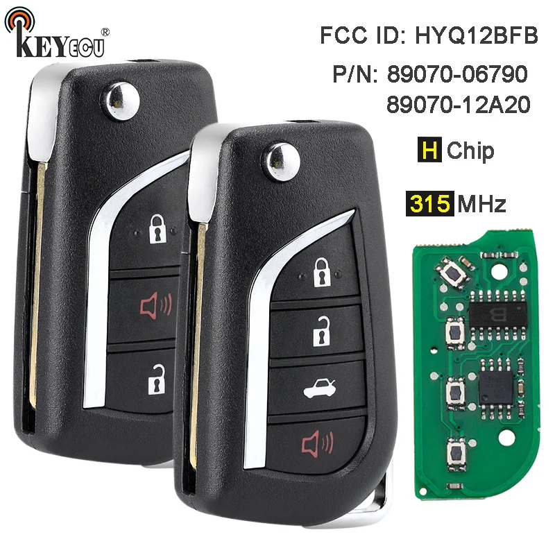 KEYECU 315MHz H 8A Chip 89070-06790, HYQ12BFB Flip Remote Car Key Fob for Toyota Camry Corolla Wilander Levin RAV4 Frontlander
KEYECU 315MHz H 8A Chip 89070-06790, HYQ12BFB Flip Remote Car Key Fob for Toyota Camry Corolla Wilander Levin RAV4 Frontlander