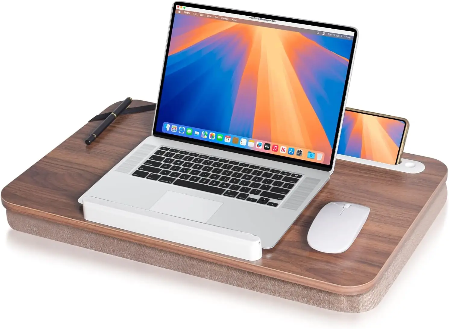 Lap Desk with Cushion and Hidden Book Clips, Wooden Bed Desk for Laptop and Writing, Cushioned Laptop Tray for Couch, Portable L
Lap Desk with Cushion and Hidden Book Clips, Wooden Bed Desk for Laptop and Writing, Cushioned Laptop Tray for Couch, Portable L