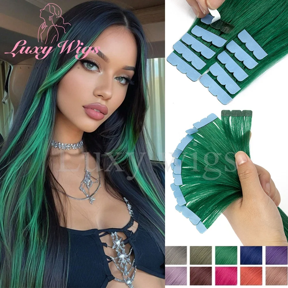 Green Mini Tape in Hair Extensions Invisible Seamless Tape in Human Hair 10pcs/set Colored Pink Red Purple Blue Mini Tape Hair
Green Mini Tape in Hair Extensions Invisible Seamless Tape in Human Hair 10pcs/set Colored Pink Red Purple Blue Mini Tape Hair