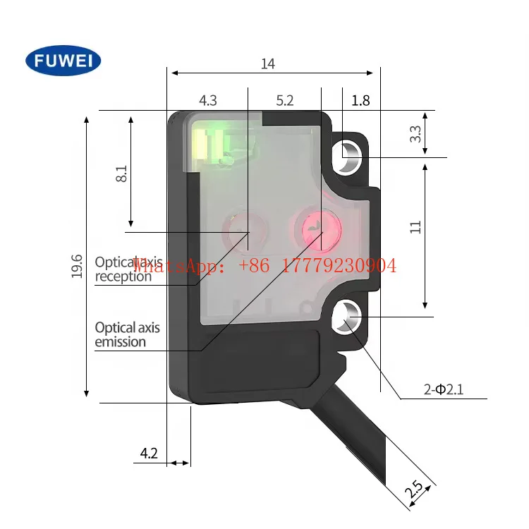 Miniature Reflection Optical Sensor FGNV04-30N-B EX-1EB ED-S30NL with Background Suppression Photoelectric Switch
Miniature Reflection Optical Sensor FGNV04-30N-B EX-1EB ED-S30NL with Background Suppression Photoelectric Switch