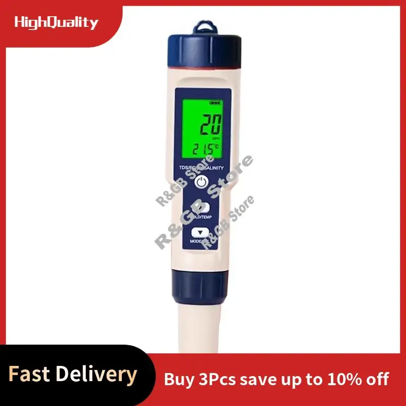 5 In 1 EC TDS Salinity Temperature PH Meter Water Quality Tester For Food Beverages Salt Content Aquarium Seawater ATC-AT48
5 In 1 EC TDS Salinity Temperature PH Meter Water Quality Tester For Food Beverages Salt Content Aquarium Seawater ATC-AT48