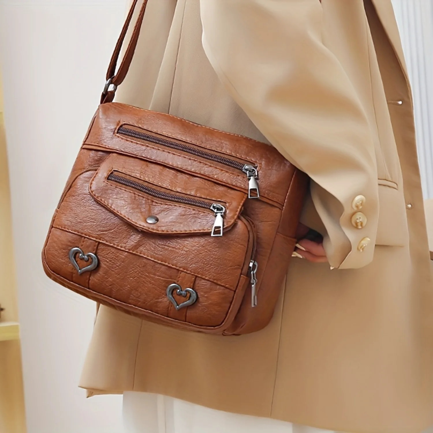 1pc Middle-aged And Elderly Bag, Women's Bag, Crossbody Bag, Soft Leather All-match Multi-pocket Shoulder Bag, Women's Mom Bag,
1pc Middle-aged And Elderly Bag, Women's Bag, Crossbody Bag, Soft Leather All-match Multi-pocket Shoulder Bag, Women's Mom Bag,