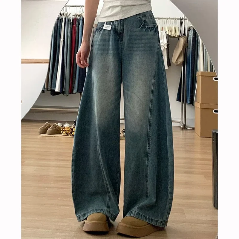 Big Size Streetwear Girls Wide Leg Jeans Female High Waist Baggy Denim Trousers Women Retro Fashion Casual Thin Pants
Big Size Streetwear Girls Wide Leg Jeans Female High Waist Baggy Denim Trousers Women Retro Fashion Casual Thin Pants