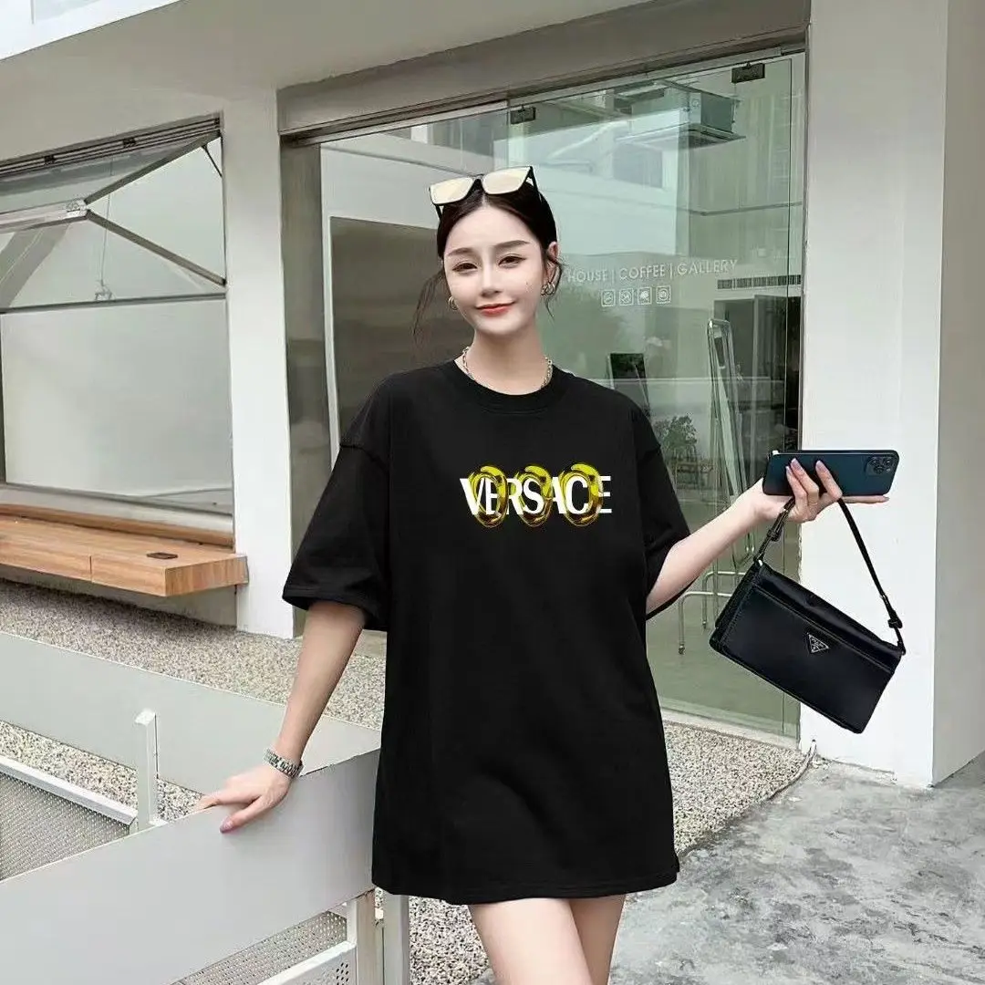 Новинка 2025 года, топы с коротким рукавом и буквенным принтом, модные повседневные хлопковые мужские и женские футболки с круглым вырезом для пар, свободные футболки с короткими рукавами 
Новинка 2025 года, топы с коротким рукавом и буквенным принтом, модные повседневные хлопковые мужские и женские футболки с круглым вырезом для пар, свободные футболки с короткими рукавами