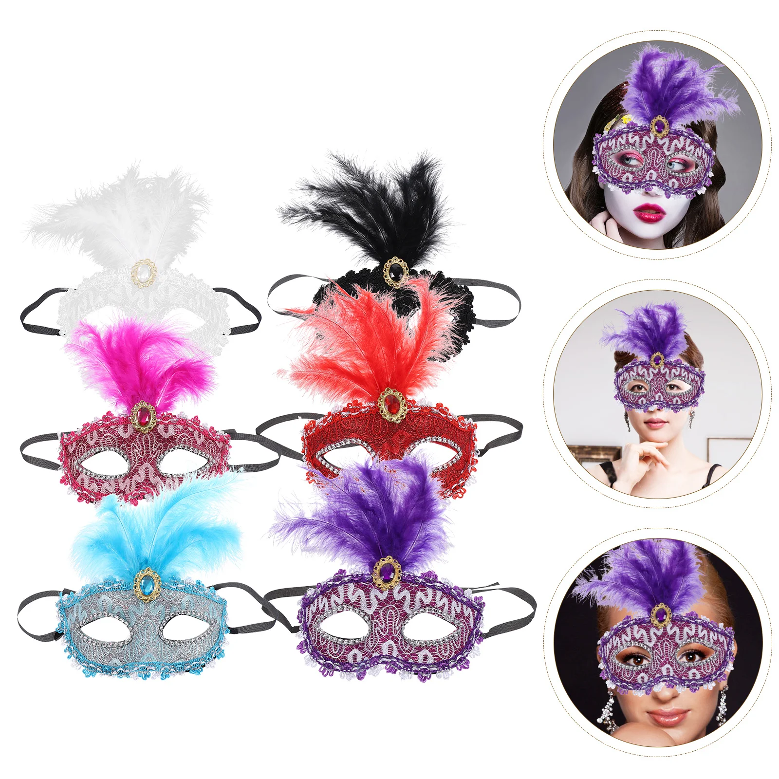 6Pcs Eye Mask Masquerade Elegant Half Face Design for Women Premium Crafted Plume Details Great for Balls Carnivals Costumes
6Pcs Eye Mask Masquerade Elegant Half Face Design for Women Premium Crafted Plume Details Great for Balls Carnivals Costumes