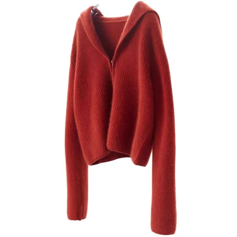 Navy collar 100% pure wool zipper cardigan, a versatile loose cashmere knitted coat and sweater for women in autumn and winter
Navy collar 100% pure wool zipper cardigan, a versatile loose cashmere knitted coat and sweater for women in autumn and winter