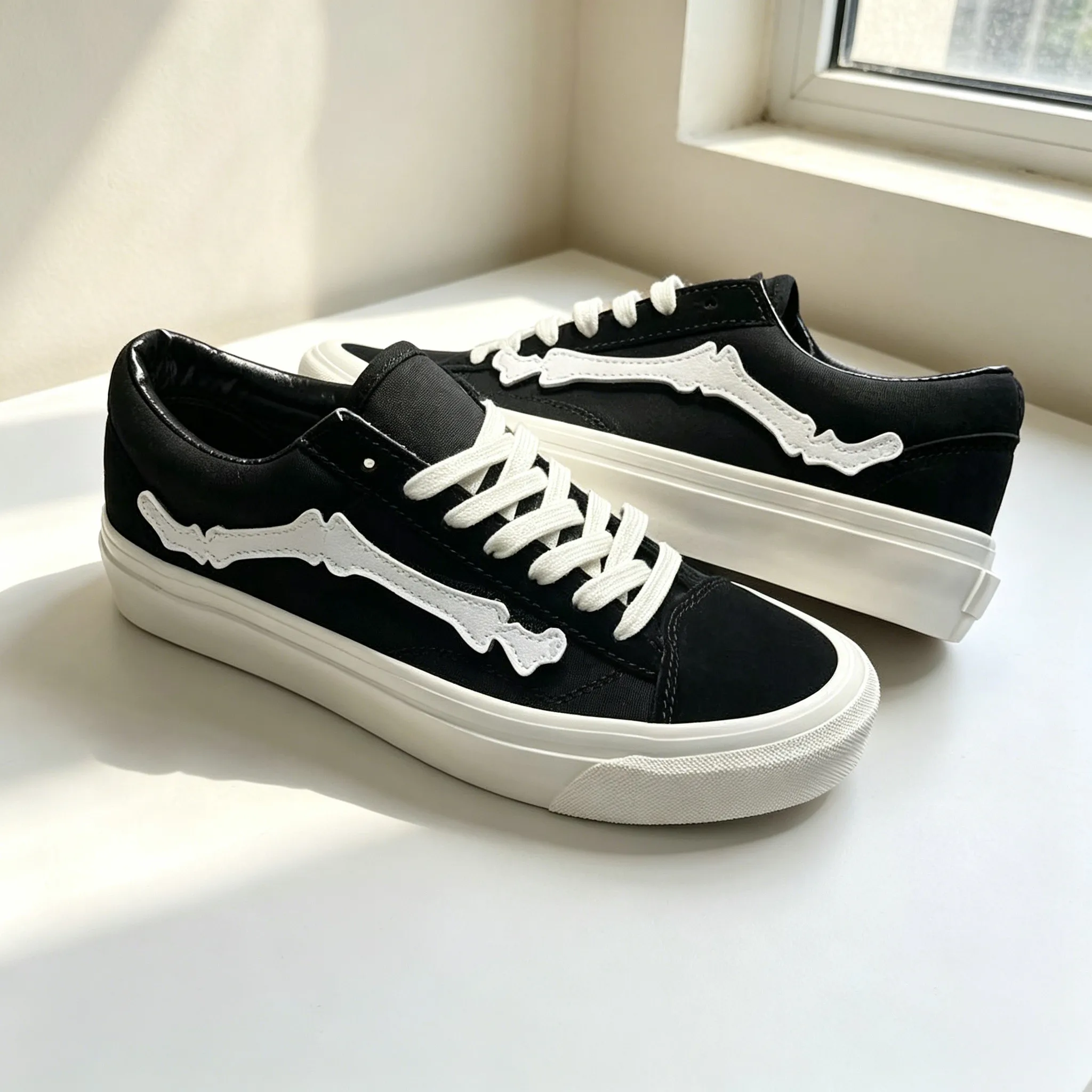 Men's Canvas Shoes: Classic Black and White Velcro Low-Top Casual Women's Skate Shoes
Men's Canvas Shoes: Classic Black and White Velcro Low-Top Casual Women's Skate Shoes