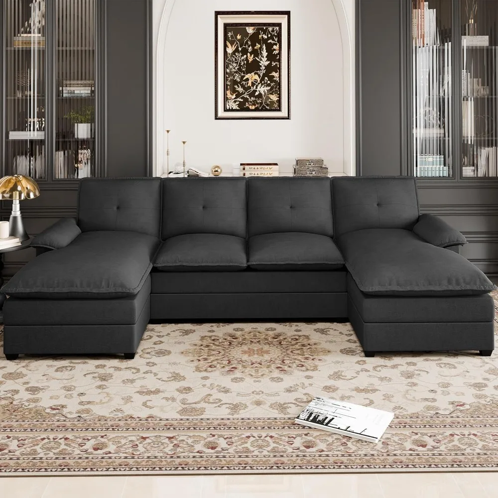 U-Shaped Sectional couches,4 Seat Sofa Couch with Thick Cushion & Soft Backrest,Modular Sofa Couches with Double Chaise for Livi
U-Shaped Sectional couches,4 Seat Sofa Couch with Thick Cushion & Soft Backrest,Modular Sofa Couches with Double Chaise for Livi